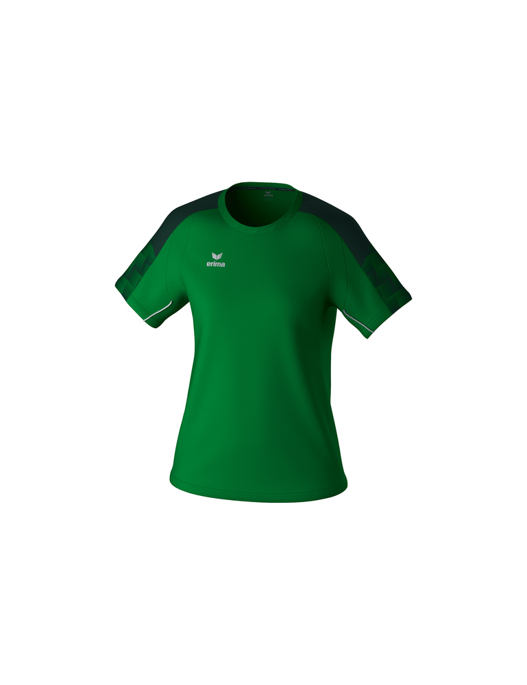 CAMISETA ERIMA EVO STAR, ESMERALDA-VERDE PINO-MUJER 