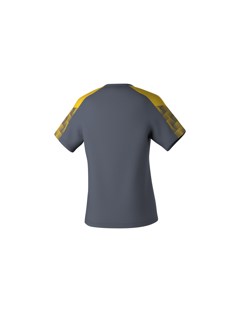 CAMISETA ERIMA EVO STAR, GRIS PIZARRA-AMARILLO-MUJER 