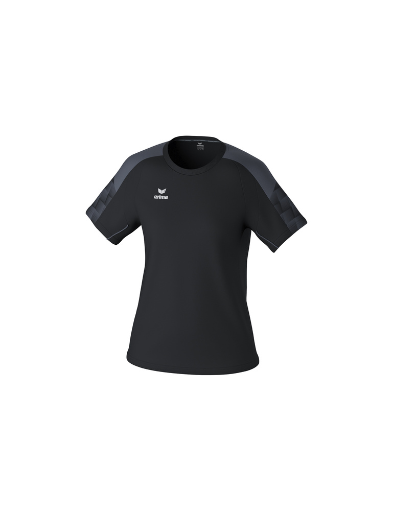 CAMISETA ERIMA EVO STAR, NEGRO-GRIS PIZARRA-MUJER 