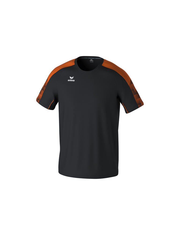 CAMISETA ERIMA EVO STAR, NEGRO-NARANJA-HOMBRE 