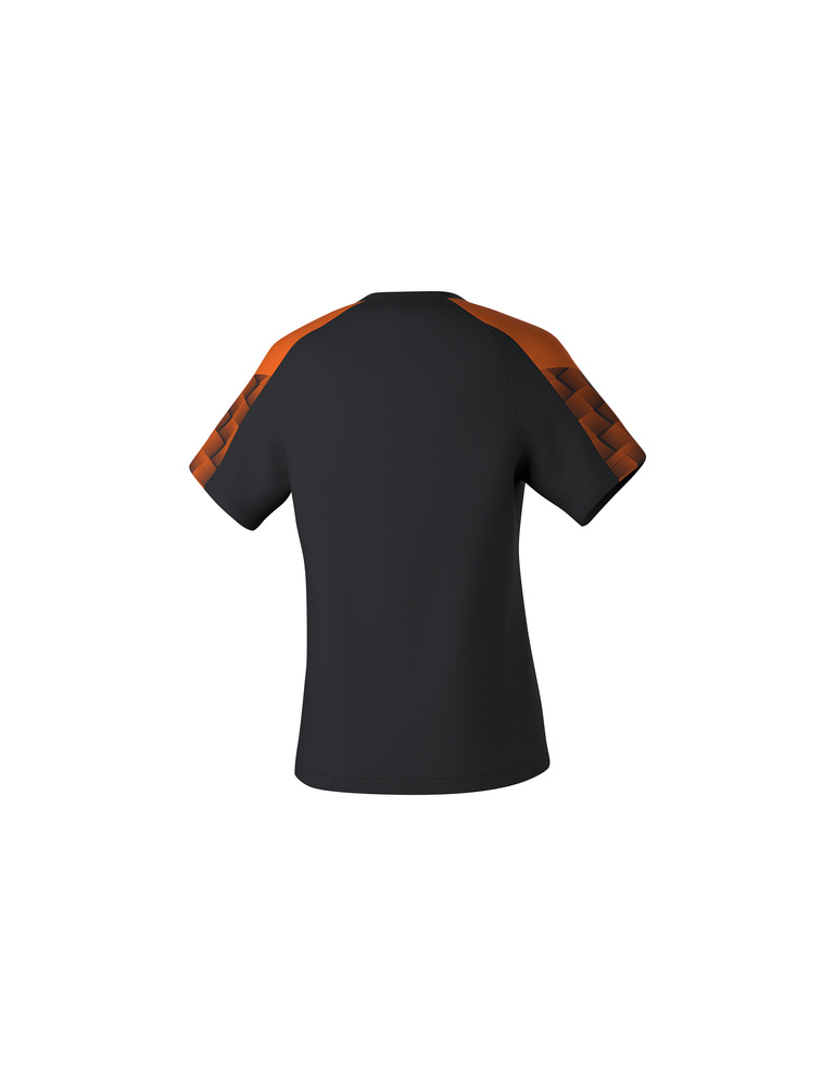 CAMISETA ERIMA EVO STAR, NEGRO-NARANJA-MUJER 