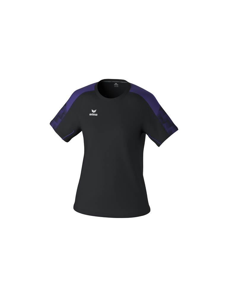 CAMISETA ERIMA EVO STAR, NEGRO-VIOLETA-MUJER 