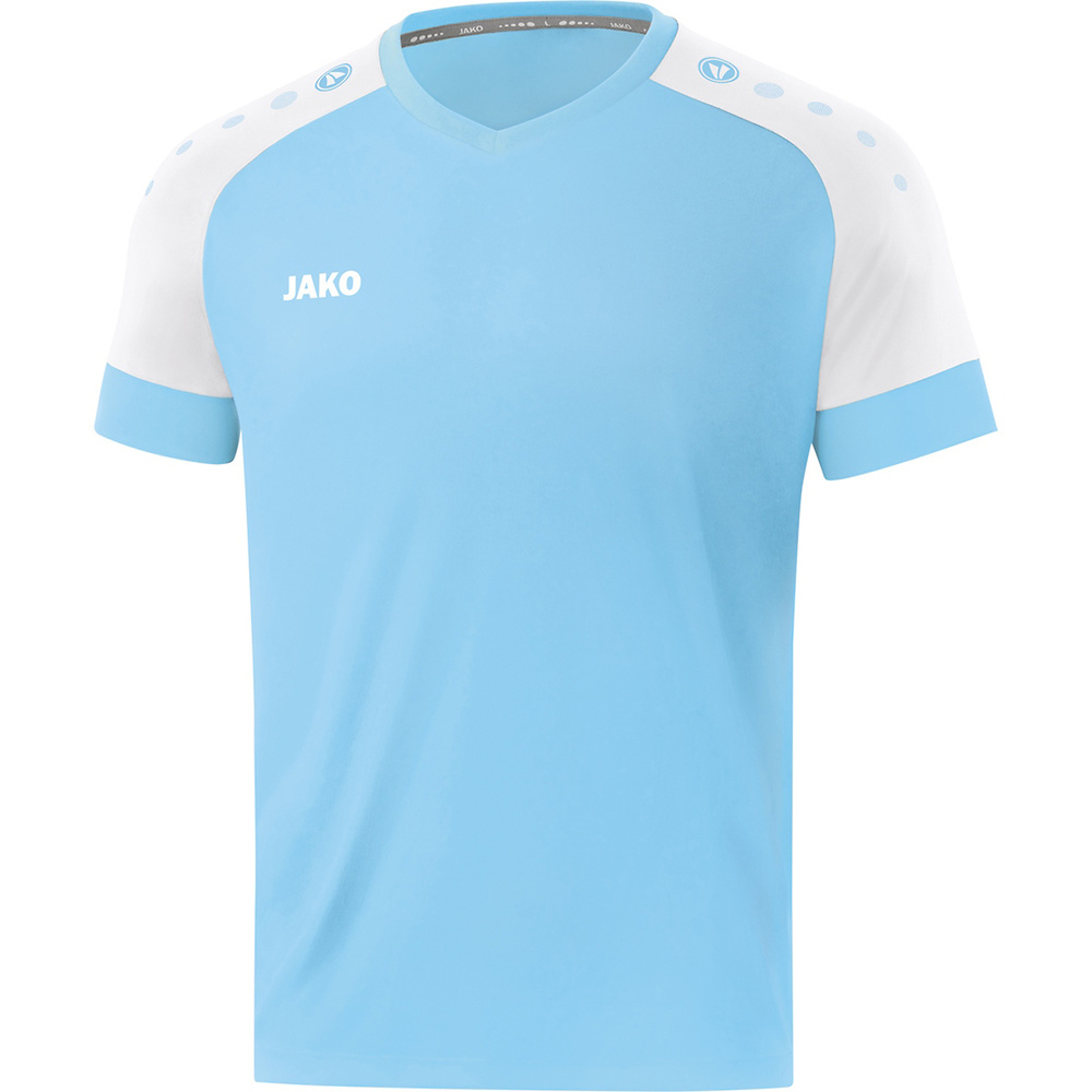 CAMISETA JAKO CHAMP 2.0 MANGA CORTA CELESTE BLANCA NI O