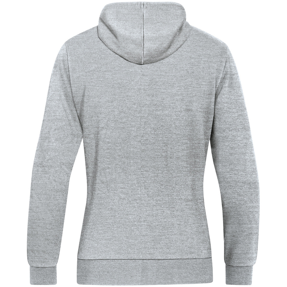 CHAQUETA CON CAPUCHA JAKO BASE, GRIS MELANGE MUJER. 