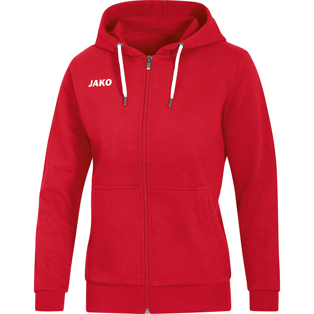 CHAQUETA CON CAPUCHA JAKO BASE, ROJA MUJER. 