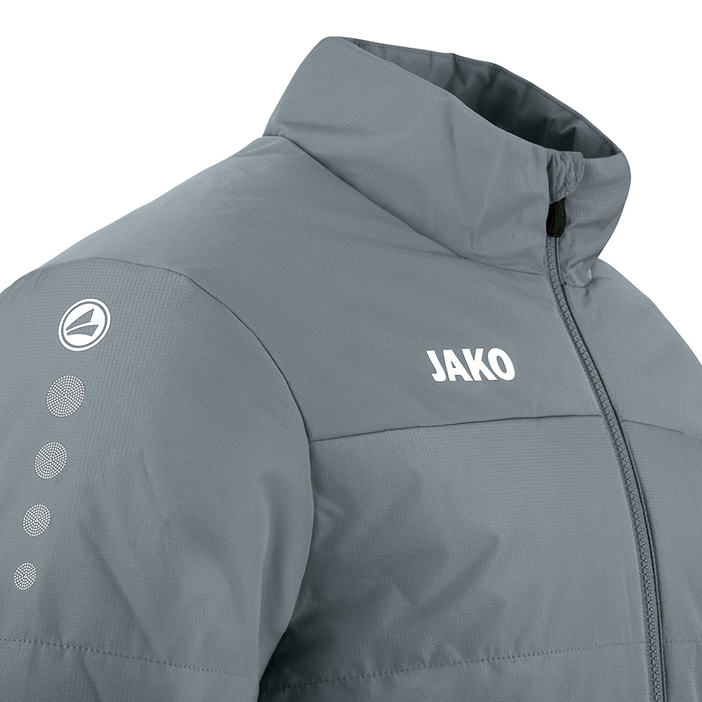 CHAQUETA DE ENTRENADOR JAKO TEAM, GRIS PIEDRA NIÑO. 