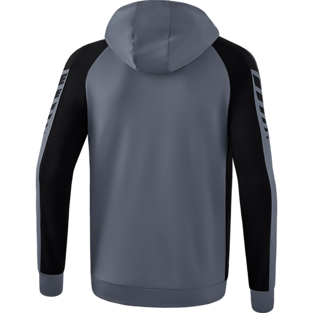 CHAQUETA DE ENTRENAMIENTO CON CAPUCHA ERIMA SIX WINGS, GRIS PIZARRA-NEGRA HOMBRE. 