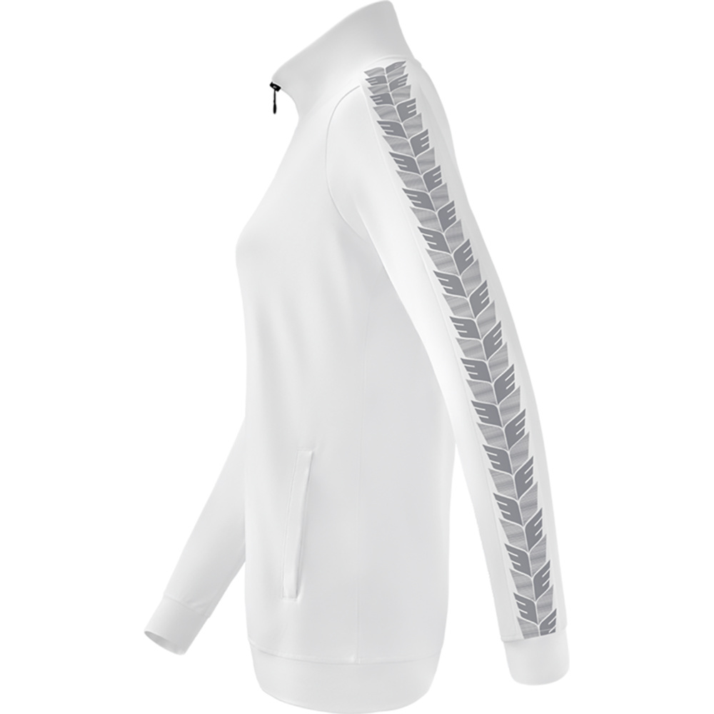 CHAQUETA ERIMA ESSENTIAL TEAM TRACK TOP, BLANCA-GRIS MUJER. 