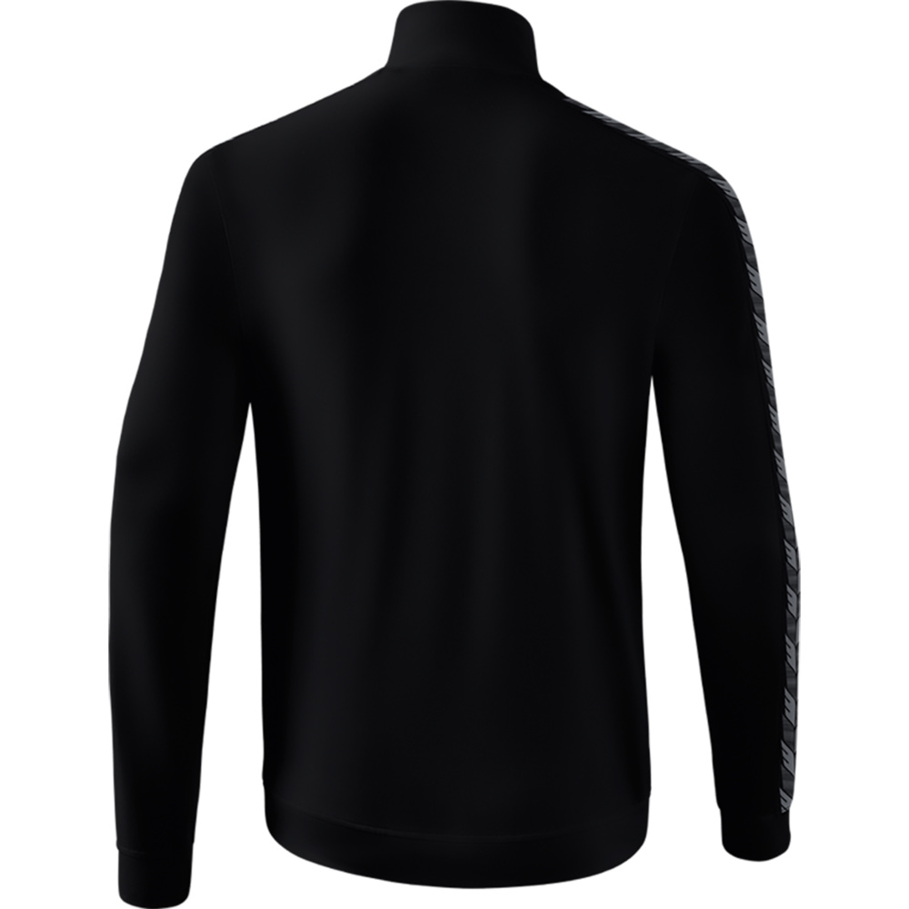 CHAQUETA ERIMA ESSENTIAL TEAM TRACK TOP, NEGRA-GRIS PIZARRA HOMBRE. 