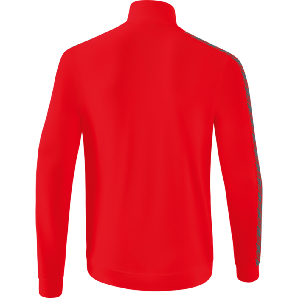 CHAQUETA ERIMA ESSENTIAL TEAM TRACK TOP, ROJA-GRIS PIZARRA HOMBRE. 