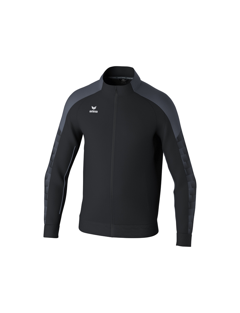 CHAQUETA ERIMA EVO STAR ENTRENAMIENTO, NEGRO-GRIS PIZARRA-NIÑO 