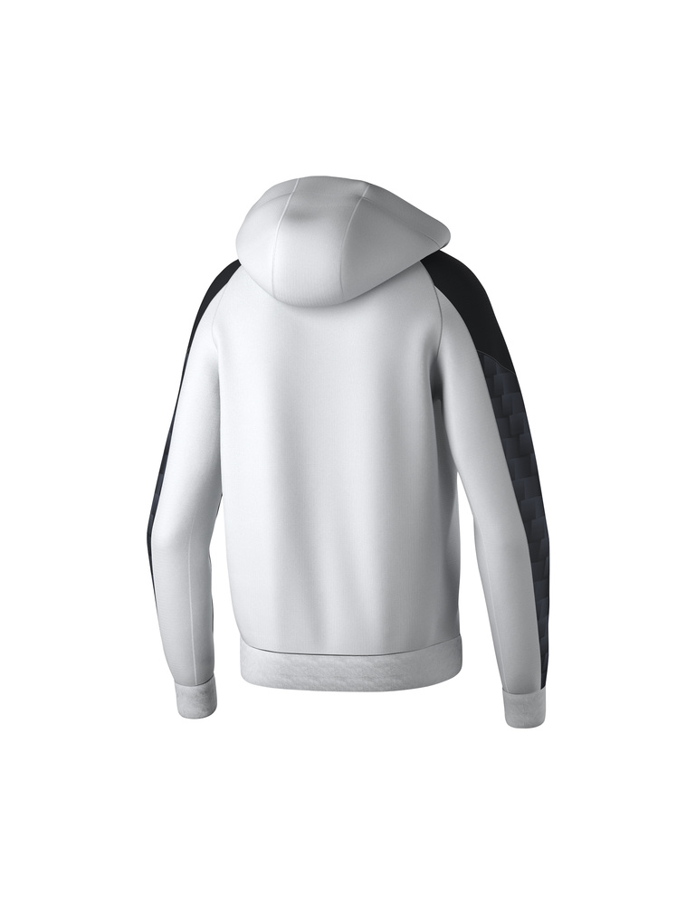 CHAQUETA ERIMA EVO STAR ENTRENAMIENTO CON CAPUCHA, BLANCO-NEGRO-HOMBRE 