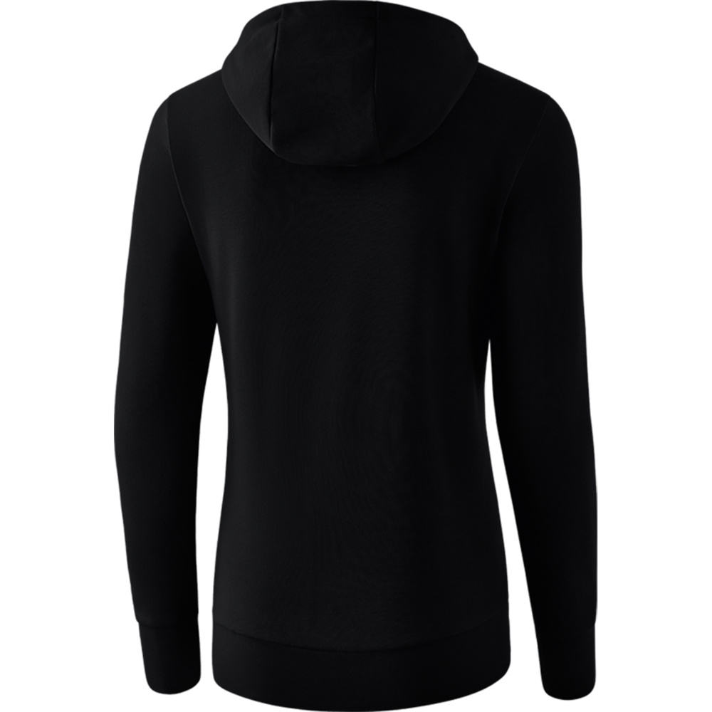 CHAQUETA-SUDADERA CON CAPUCHA ERIMA, NEGRA MUJER. 