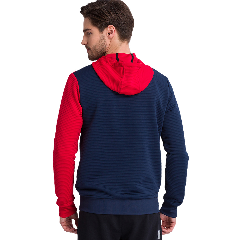 ERIMA 5 C SUDADERA CON CAPUCHA MARINO ROJO BLANCO HOMBRE