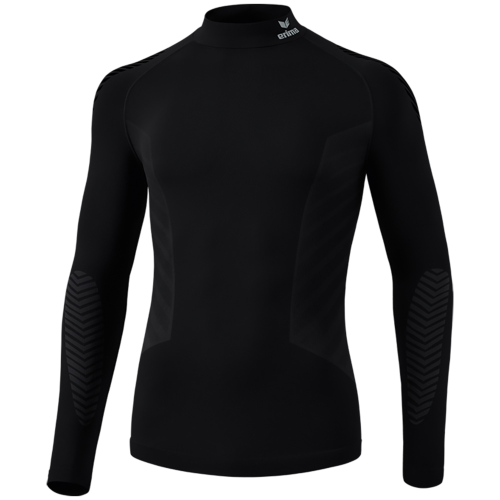 ERIMA ATHLETIC LONGSLEEVE TURTLENECK TOP, BLACK UNISEX. 