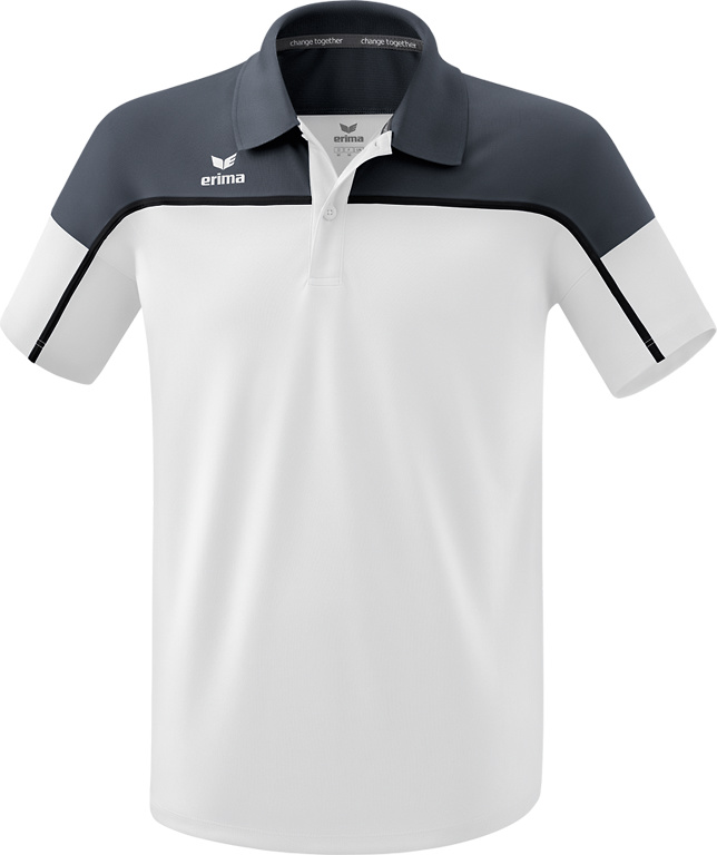 ERIMA CHANGE POLO-SHIRT, WHITE-SLATE GREY-BLACK MEN. 