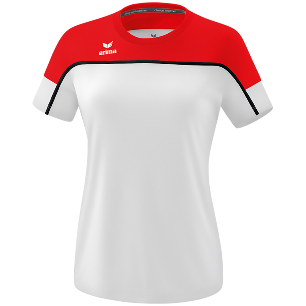 ERIMA CHANGE SHORT SLEEVE T-SHIRT, WHITE-RED-BLACK WOMEN. 