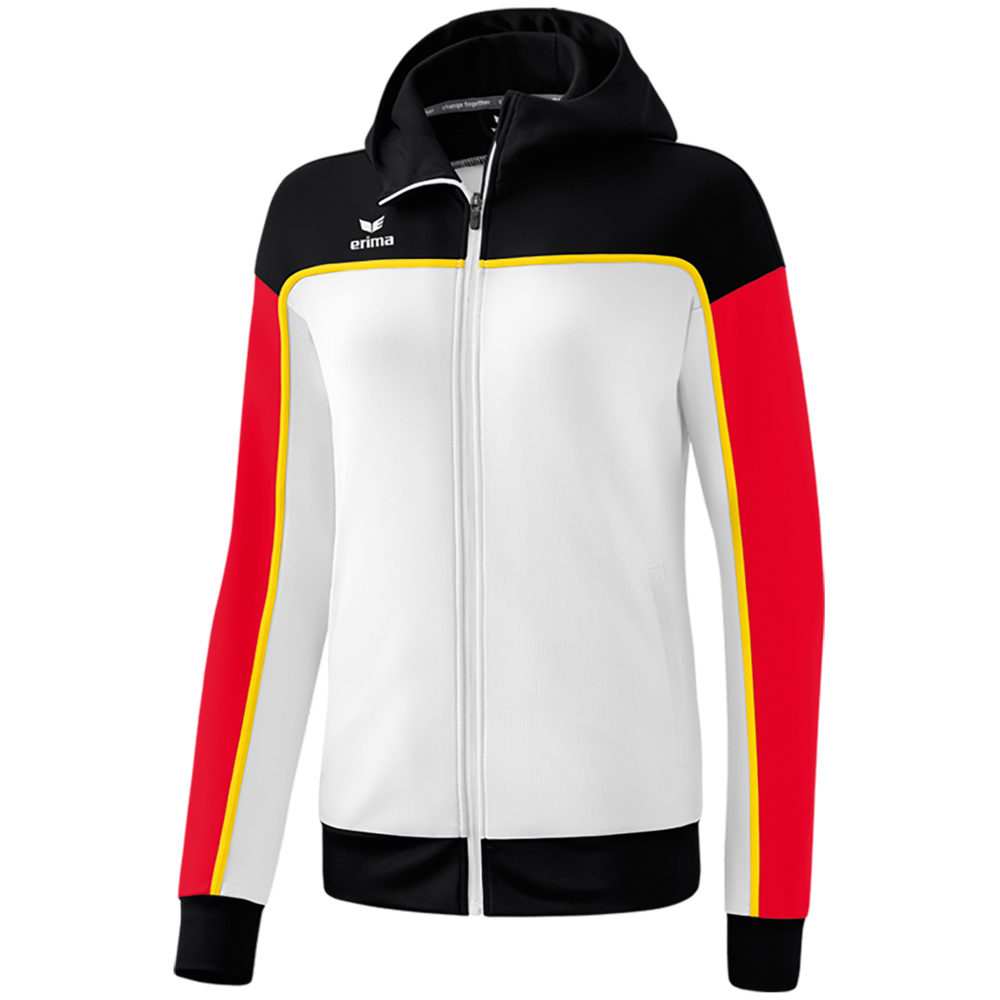 ERIMA CHANGE TRAINING JACKET WITH HOOD, WHITE-BLACK-RED WOMEN. 