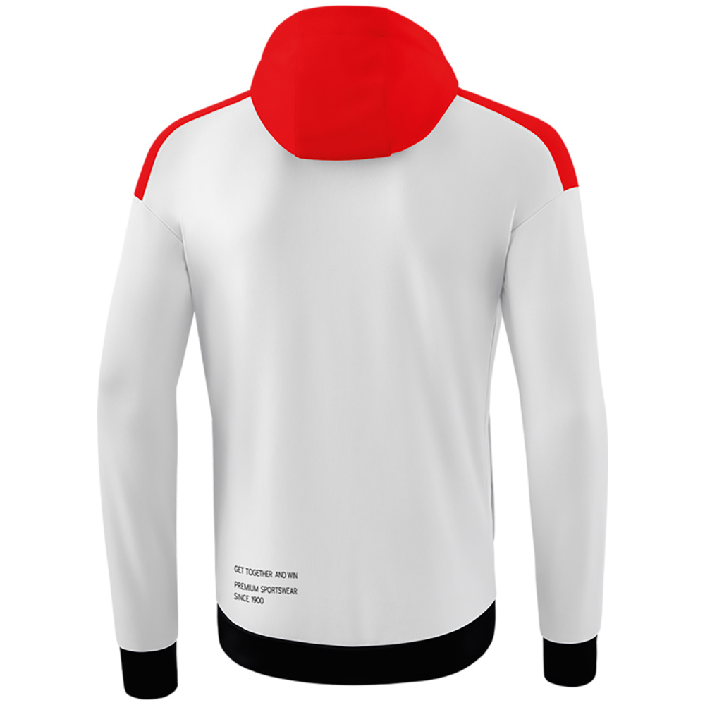 ERIMA CHANGE TRAINING JACKET WITH HOOD, WHITE-RED-BLACK KIDS. 