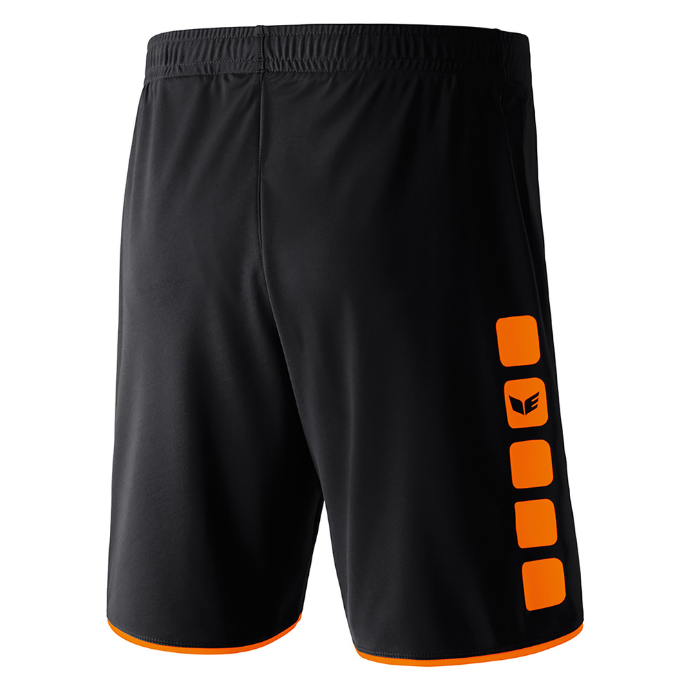 ERIMA CLASSIC 5-C SHORTS, BLACK-ORANGE KIDS. 