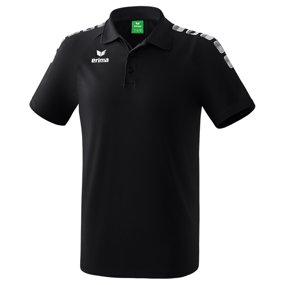 ERIMA ESSENTIAL 5-C POLO-SHIRT, BLACK-WHITE KIDS. 