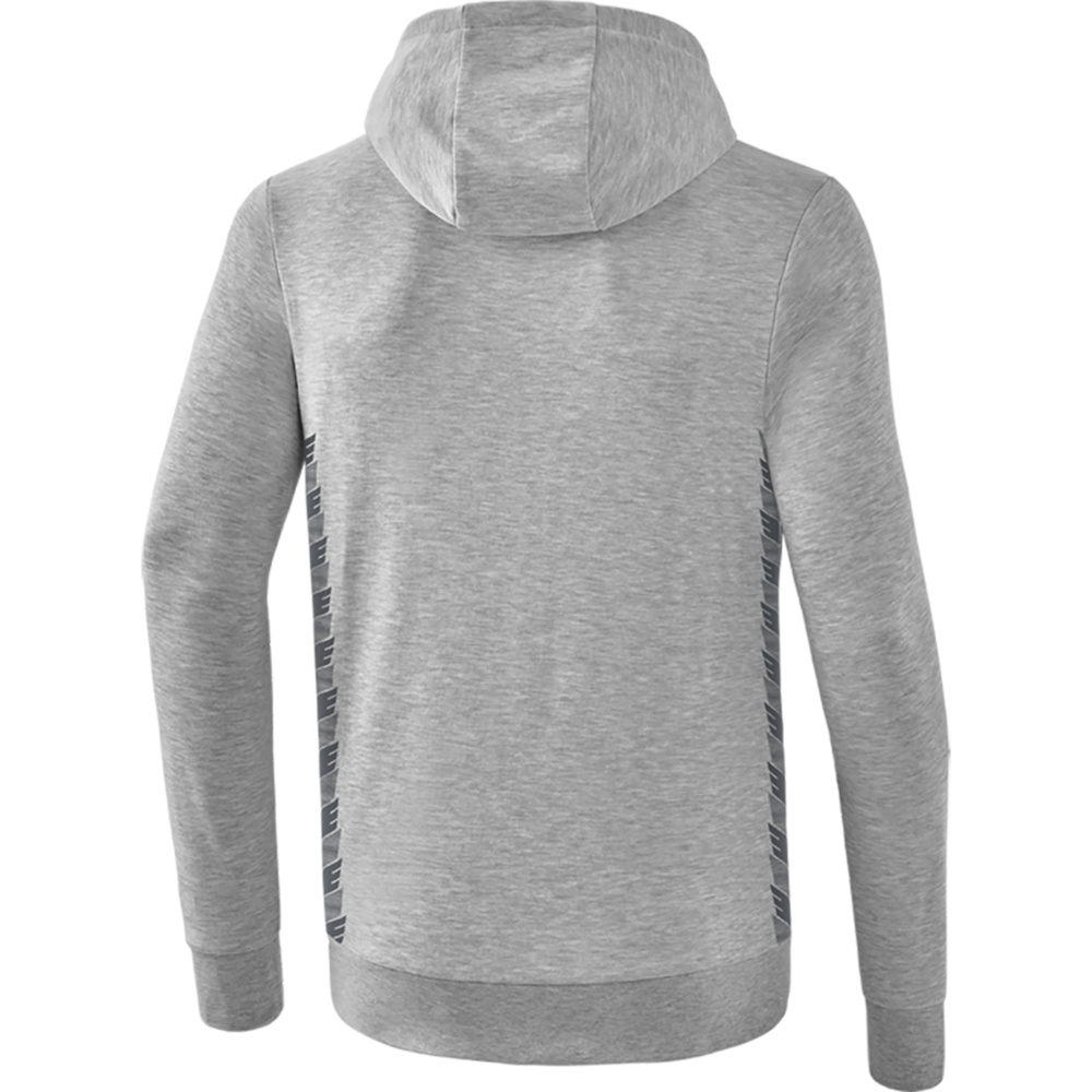 ERIMA ESSENTIAL TEAM HOODY, LIGHT GREY MARL-SLATE GREY MEN. 