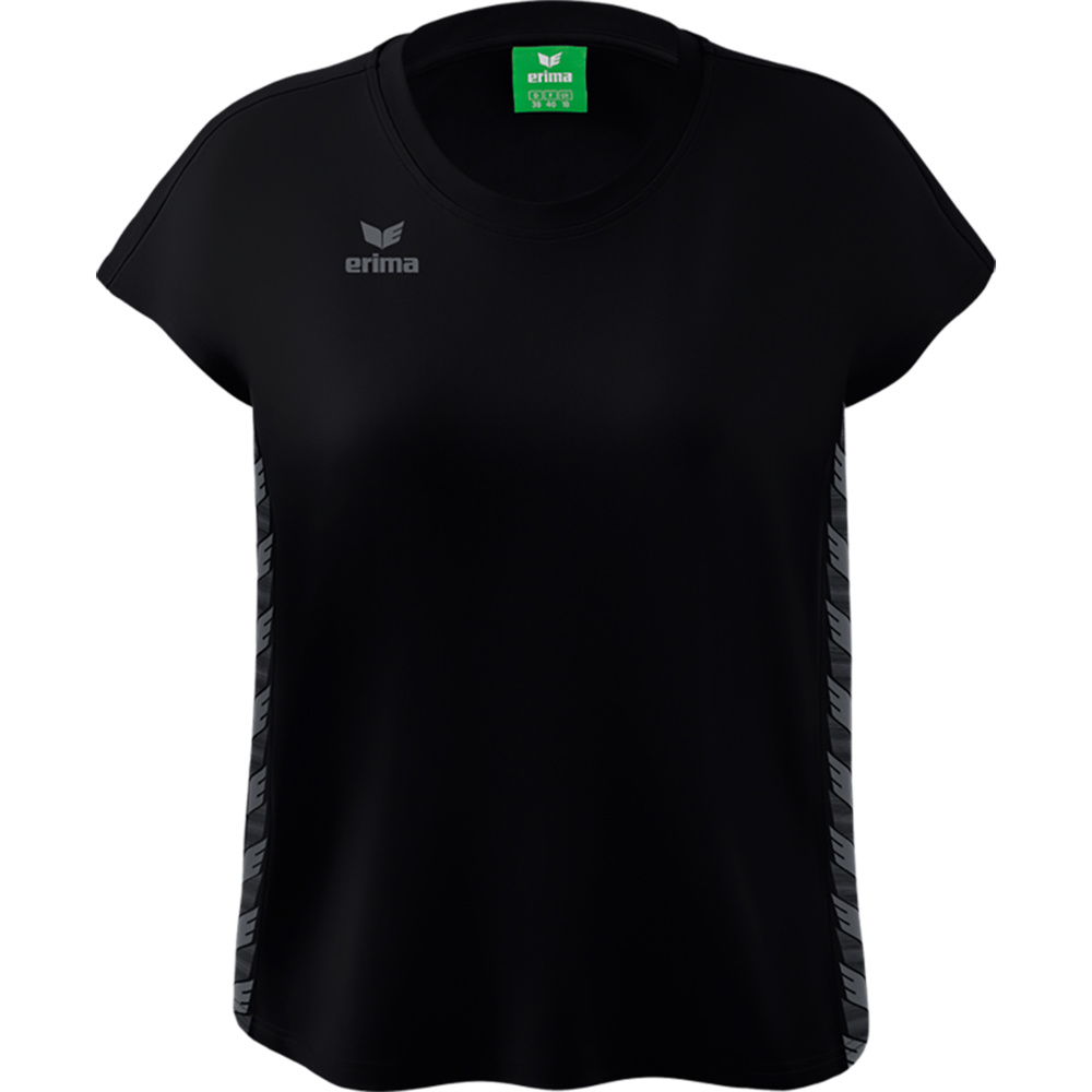 ERIMA ESSENTIAL TEAM T-SHIRT, BLACK-SLATE GREY WOMEN. 