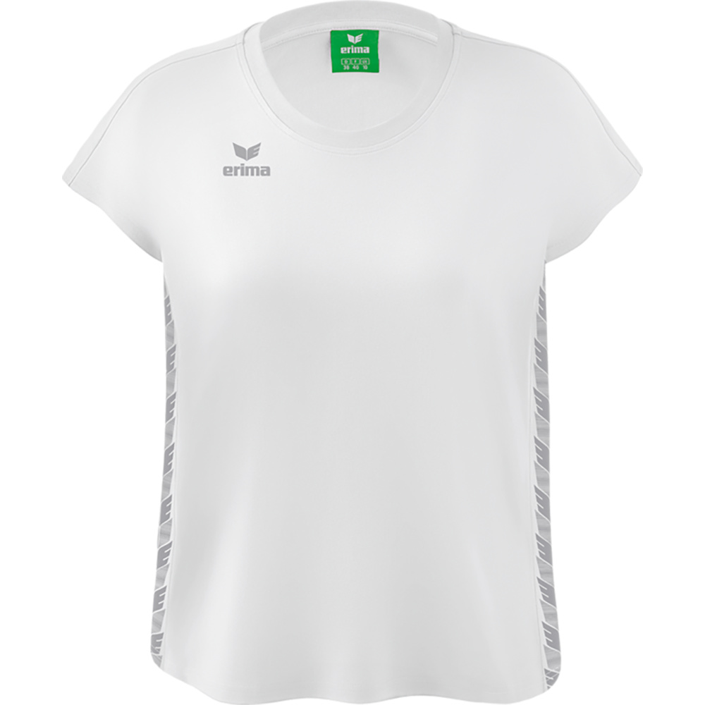 ERIMA ESSENTIAL TEAM T-SHIRT, WHITE-GREY MONUMENT WOMEN. 