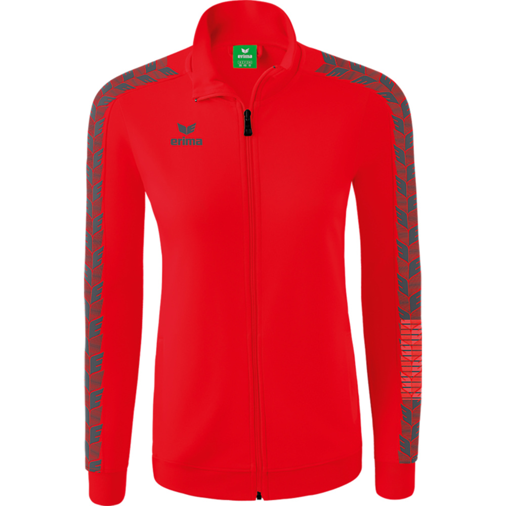 ERIMA ESSENTIAL TEAM TRACK TOP JACKET, RED-SLATE GREY WOMEN. 