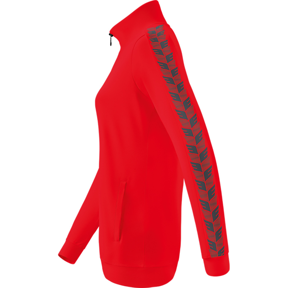 ERIMA ESSENTIAL TEAM TRACK TOP JACKET, RED-SLATE GREY WOMEN. 