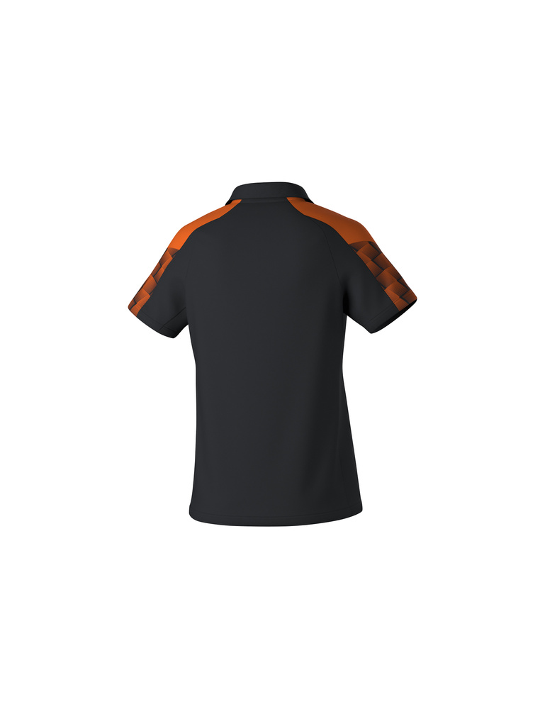 ERIMA EVO STAR POLO-SHIRT, BLACK-ORANGE-WOMAN 