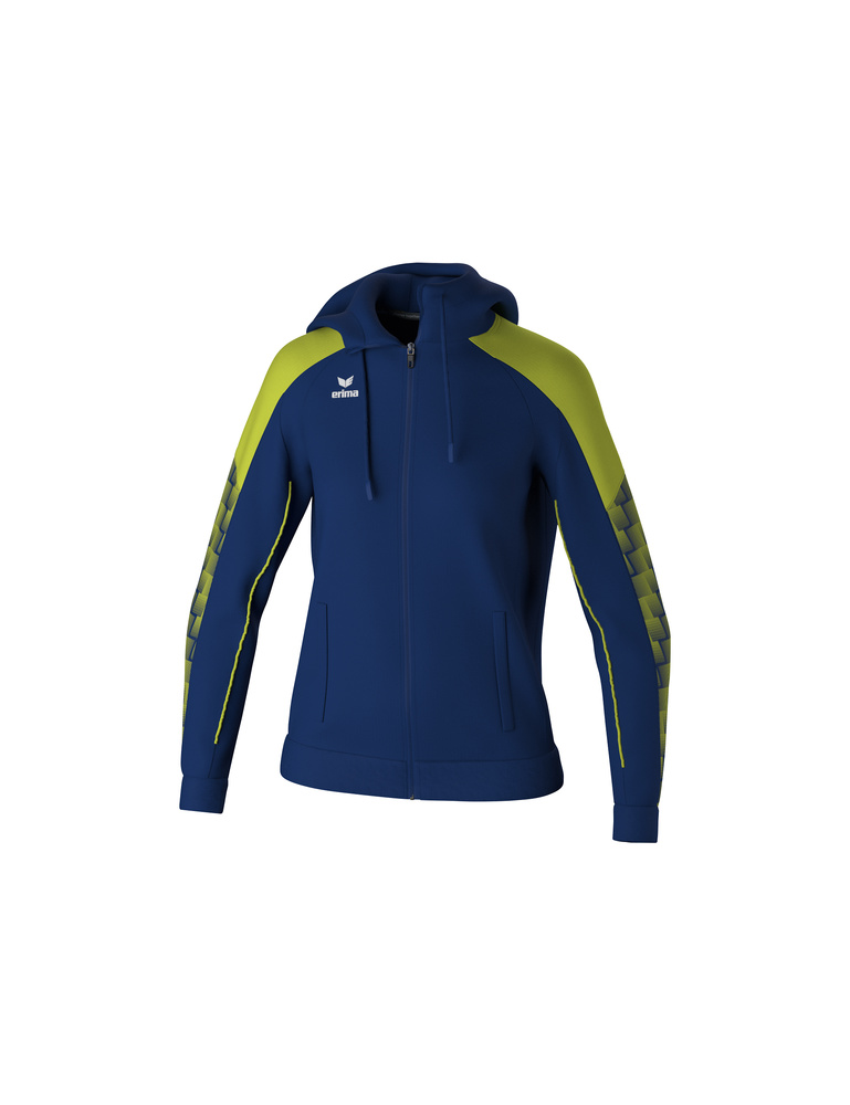 ERIMA EVO STAR TRAINNING JACKET WITH HOOD, NAVY-LIME-WOMAN 