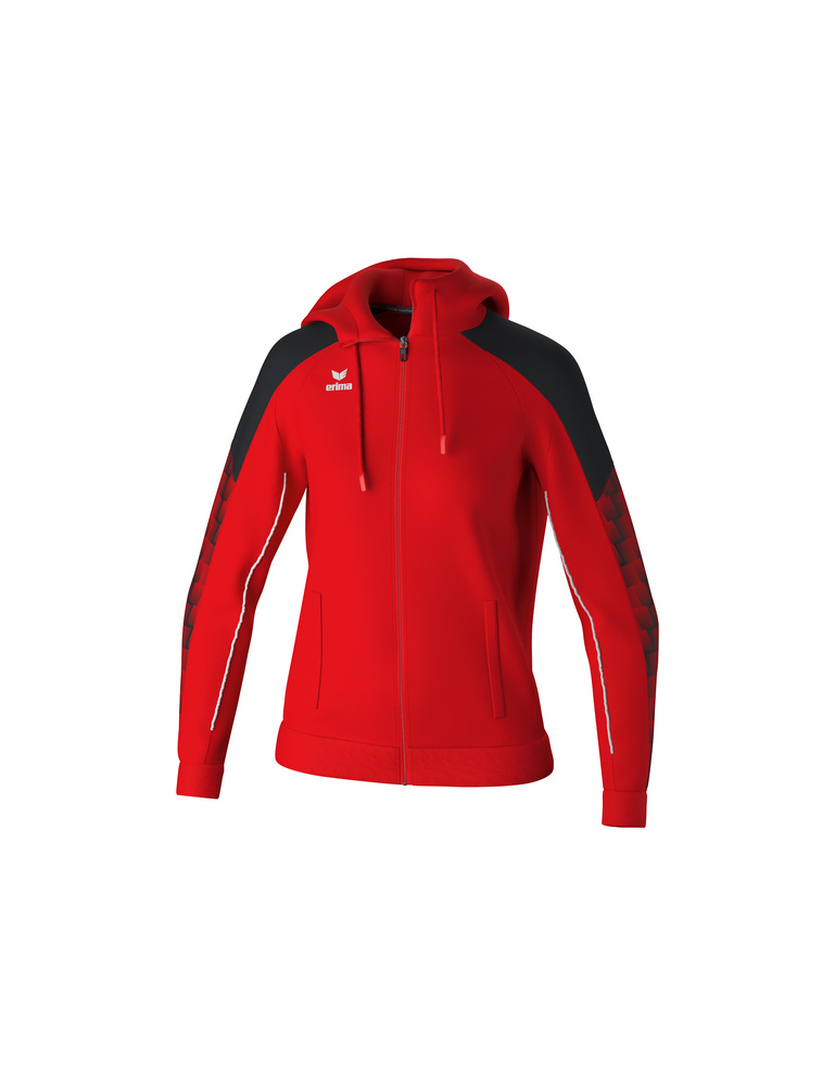 ERIMA EVO STAR TRAINNING JACKET WITH HOOD, RED-BLACK-WOMAN 