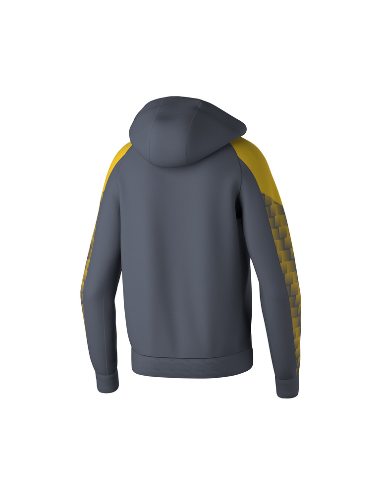 ERIMA EVO STAR TRAINNING JACKET WITH HOOD, STATE GREY-YELLOW-KID 