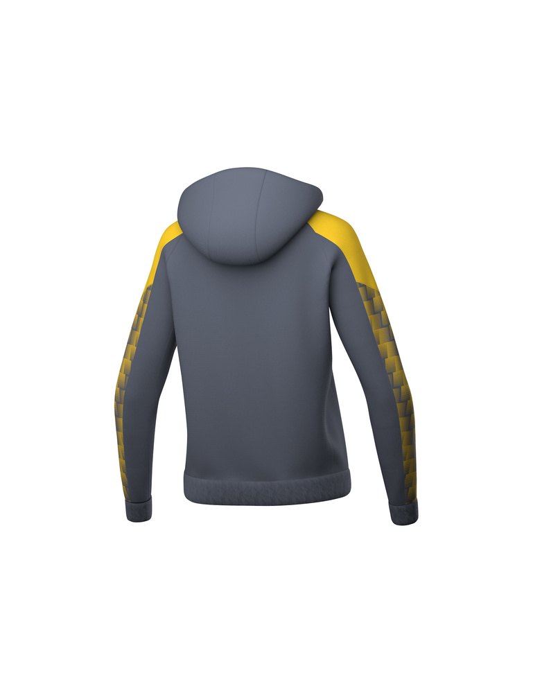 ERIMA EVO STAR TRAINNING JACKET WITH HOOD, STATE GREY-YELLOW-WOMAN 