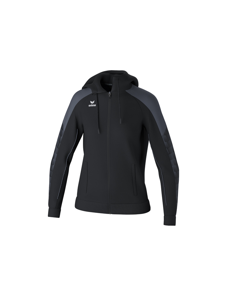 ERIMA EVO STAR TRAINNING JACKET WITH HOOD BLACK-STATE GREY-WOMAN 