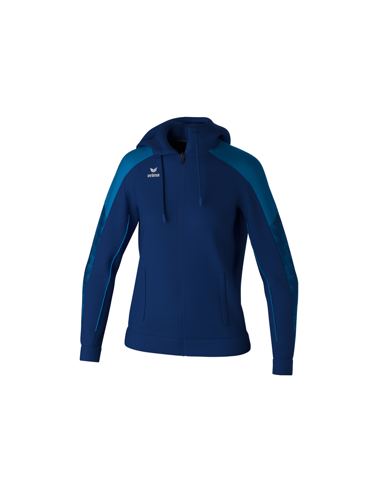 ERIMA EVO STAR TRAINNING JACKET WITH HOOD NAVY-MYKONOS AZUL-WOMAN 