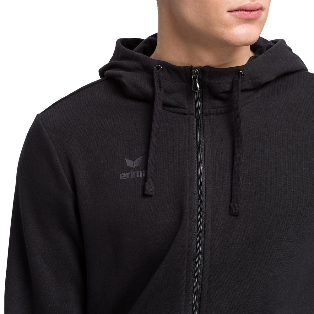 ERIMA HOODED SWEAT JACKET, BLACK MEN. 