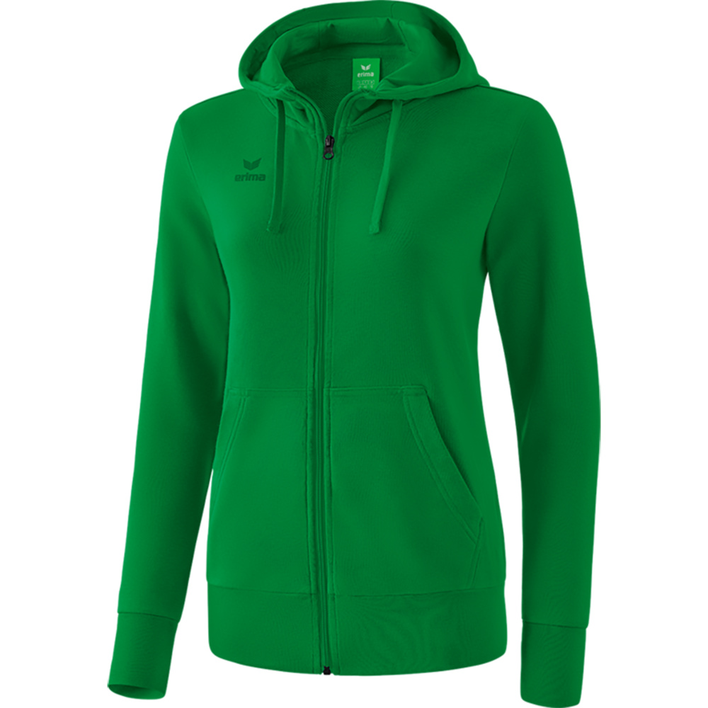 ERIMA HOODED SWEAT JACKET, EMERALD WOMEN. 