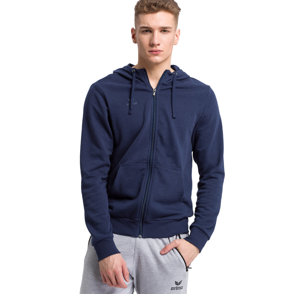 ERIMA HOODED SWEAT JACKET, NEW NAVY MEN. 