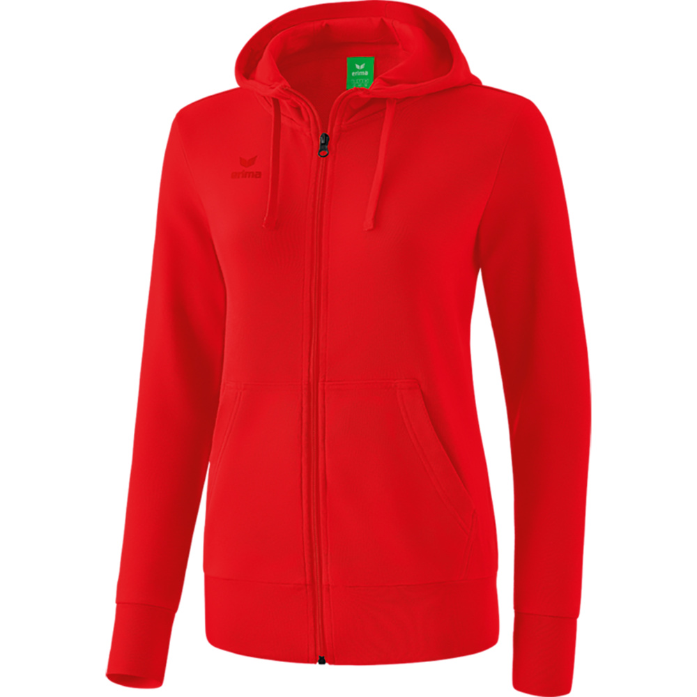 ERIMA HOODED SWEAT JACKET, RED WOMEN. 