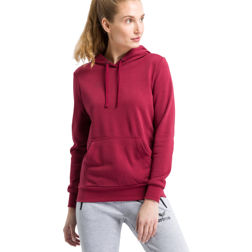 ERIMA HOODED SWEATSHIRT, BORDEAUX WOMEN. 