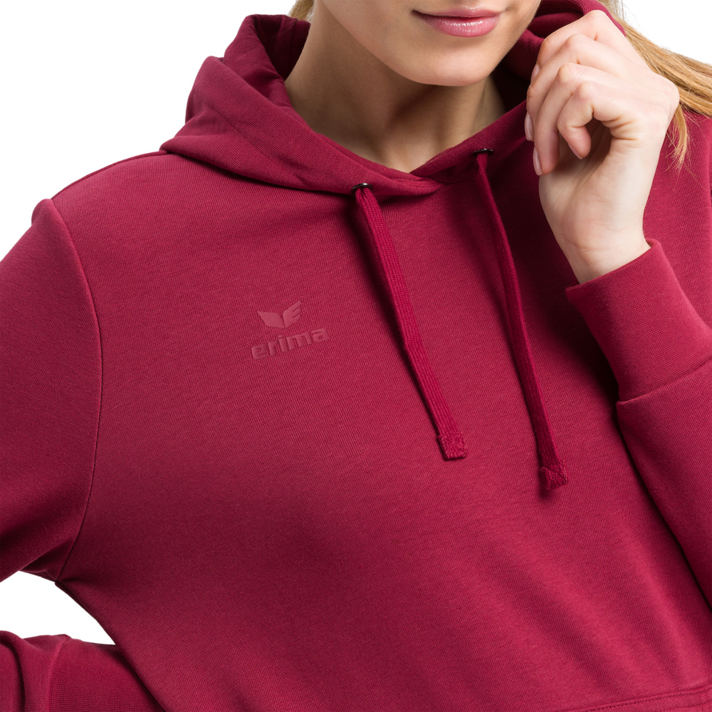 ERIMA HOODED SWEATSHIRT, BORDEAUX WOMEN. 