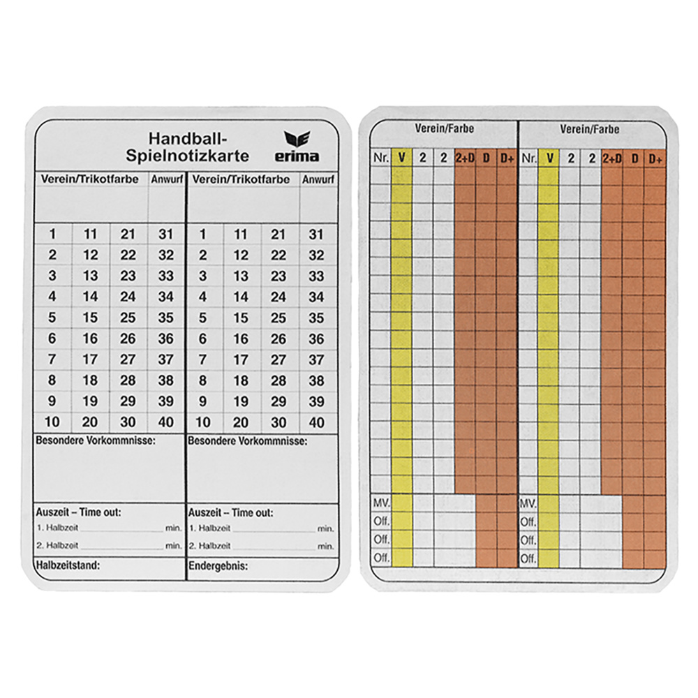 ERIMA MATCH MEMO CARDS HANDBALL. 