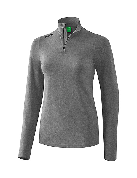 ERIMA NECK JUMPER LONG SLEEVE POLO, GREY MARL WOMEN. 