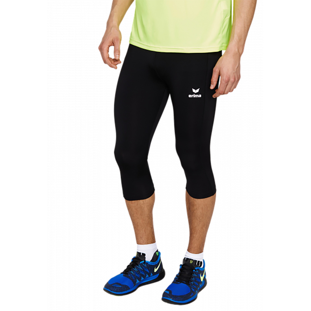 ERIMA PERFORMANCE CROPPED RUNNING PANTS, BLACK KIDS. 