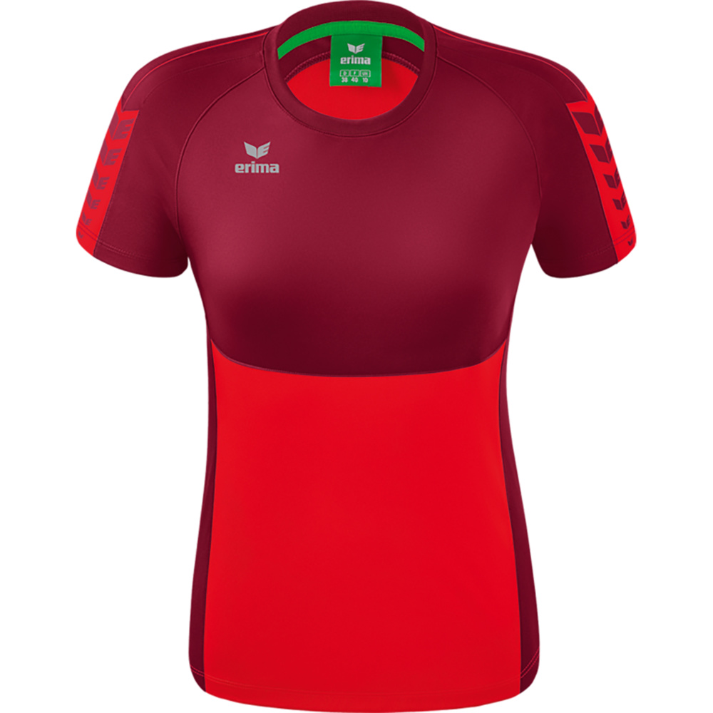 ERIMA SIX WINGS JERSEY SHORT SLEEVE, RED-BORDEAUX WOMEN. 