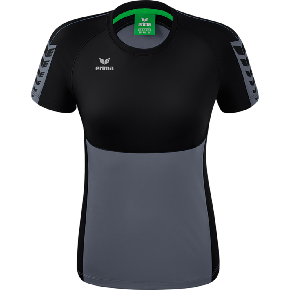 ERIMA SIX WINGS JERSEY SHORT SLEEVE, SLATE GREY-BLACK WOMEN. 