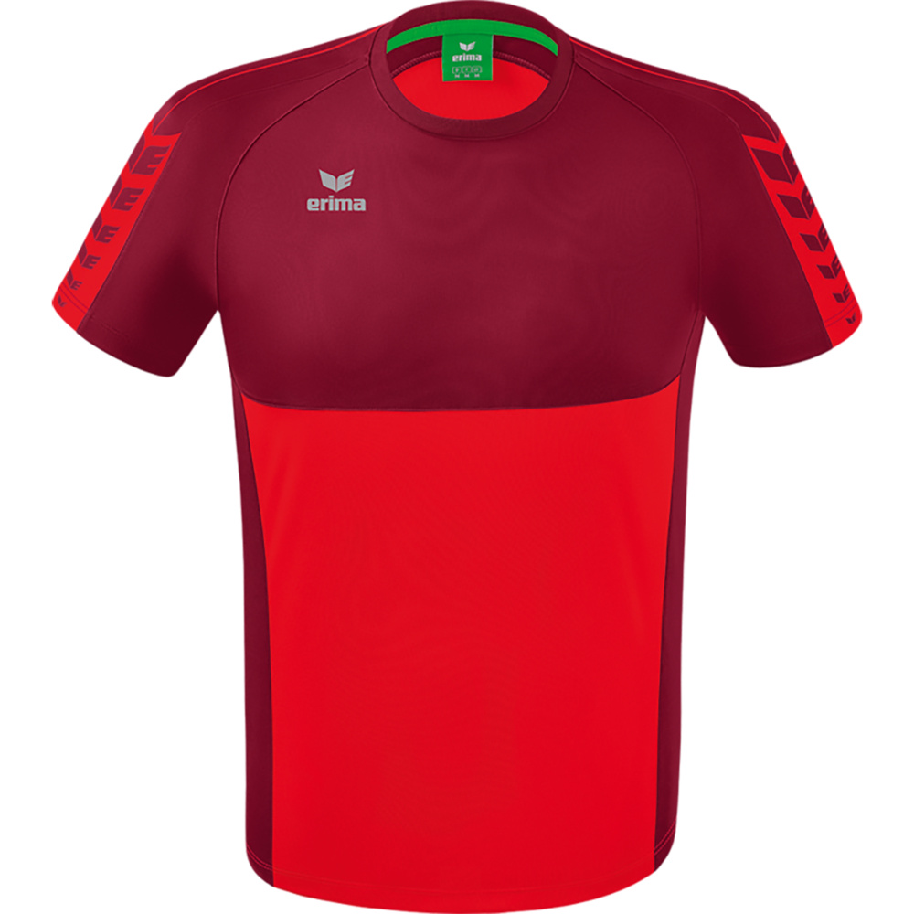 ERIMA SIX WINGS T SHIRT SHORT SLEEVE RED BORDEAUX KIDS