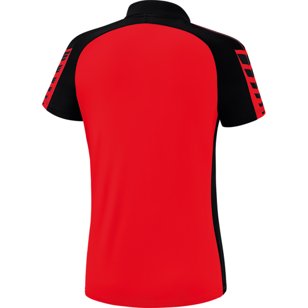 ERIMA SIX WINGS POLO-SHIRT, RED-BLACK WOMEN. 